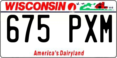 WI license plate 675PXM