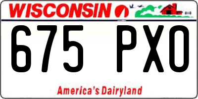 WI license plate 675PXO