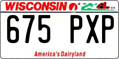 WI license plate 675PXP