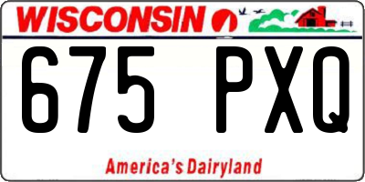 WI license plate 675PXQ