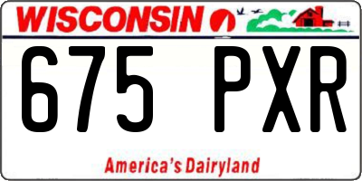 WI license plate 675PXR