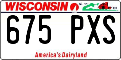 WI license plate 675PXS