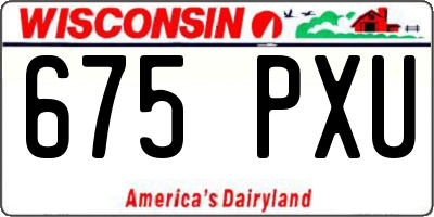 WI license plate 675PXU
