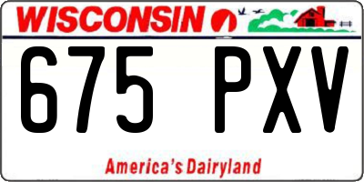 WI license plate 675PXV