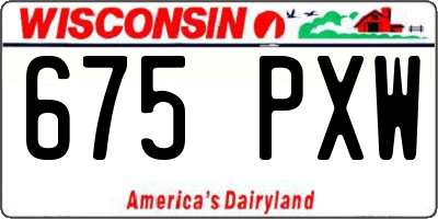 WI license plate 675PXW
