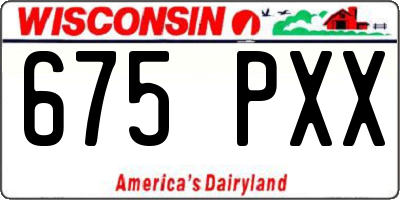 WI license plate 675PXX