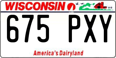 WI license plate 675PXY