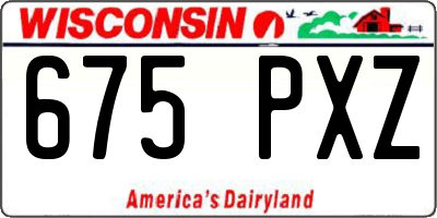 WI license plate 675PXZ