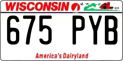 WI license plate 675PYB