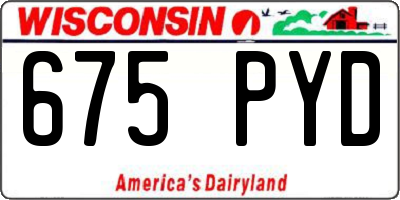 WI license plate 675PYD