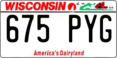 WI license plate 675PYG