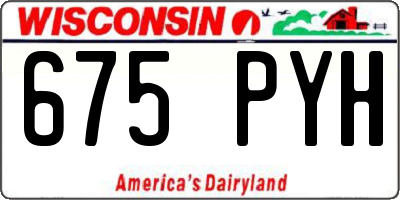 WI license plate 675PYH