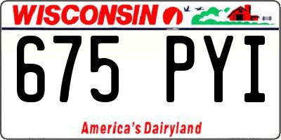 WI license plate 675PYI