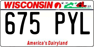WI license plate 675PYL