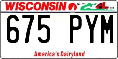 WI license plate 675PYM