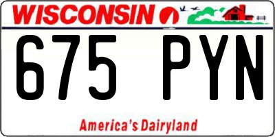 WI license plate 675PYN