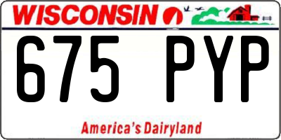 WI license plate 675PYP