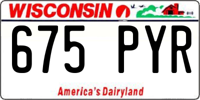 WI license plate 675PYR