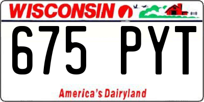 WI license plate 675PYT