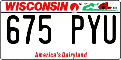 WI license plate 675PYU