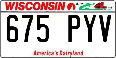 WI license plate 675PYV