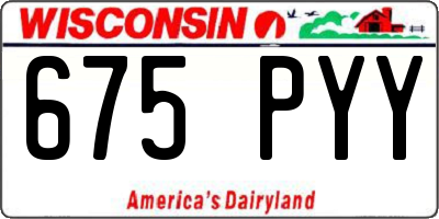 WI license plate 675PYY