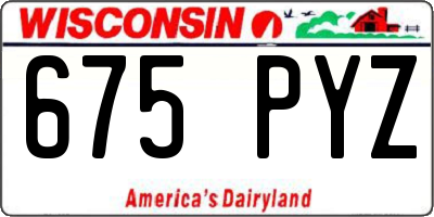 WI license plate 675PYZ