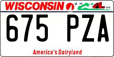 WI license plate 675PZA