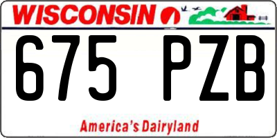 WI license plate 675PZB