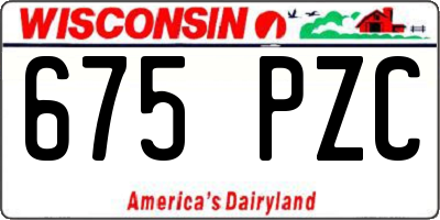 WI license plate 675PZC