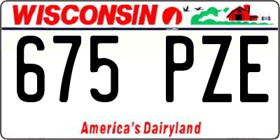 WI license plate 675PZE