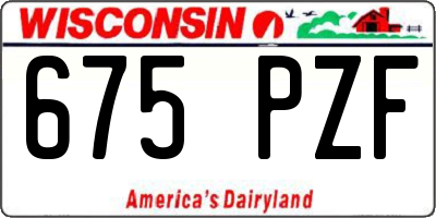 WI license plate 675PZF