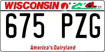 WI license plate 675PZG