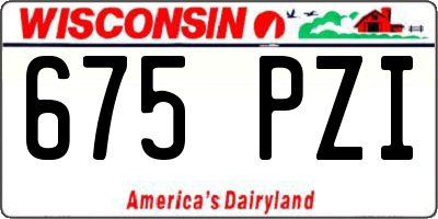 WI license plate 675PZI