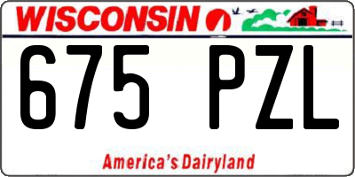 WI license plate 675PZL