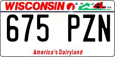 WI license plate 675PZN
