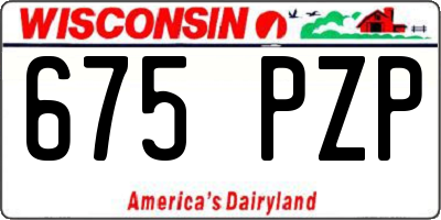 WI license plate 675PZP