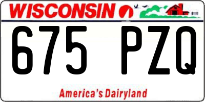 WI license plate 675PZQ