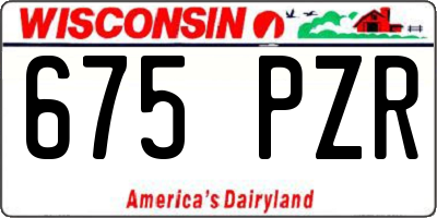 WI license plate 675PZR