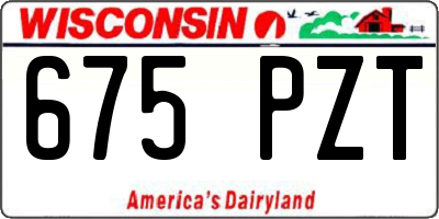 WI license plate 675PZT