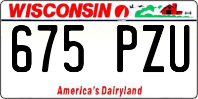 WI license plate 675PZU
