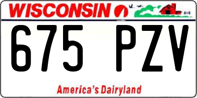 WI license plate 675PZV
