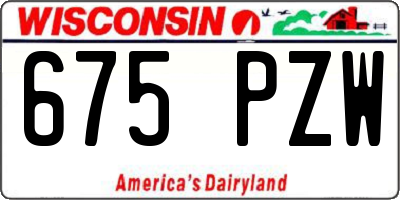 WI license plate 675PZW