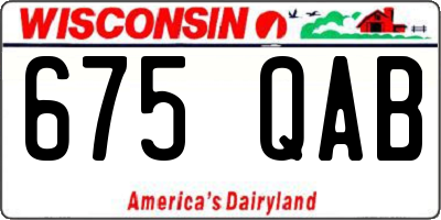 WI license plate 675QAB