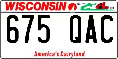 WI license plate 675QAC