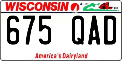 WI license plate 675QAD