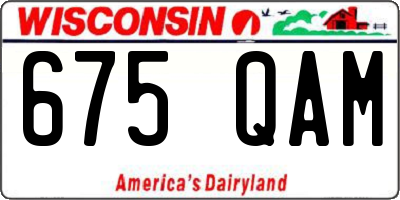 WI license plate 675QAM