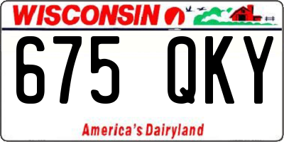 WI license plate 675QKY