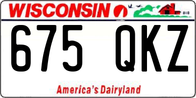 WI license plate 675QKZ