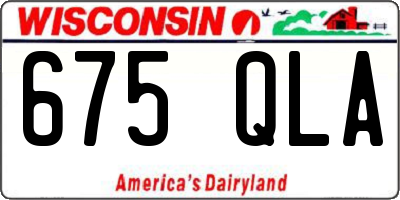 WI license plate 675QLA